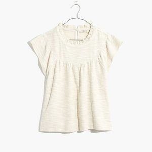 NWT Madewell Textural Knit Ruffle-Neck Top, Sz XS